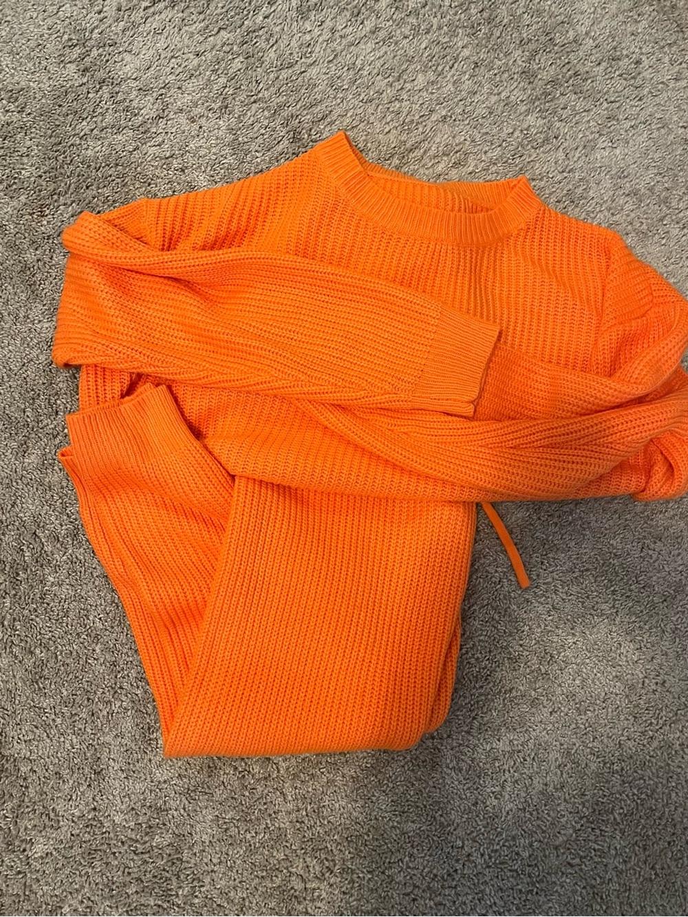 Orange Knit Women’s Sweater & Pants
